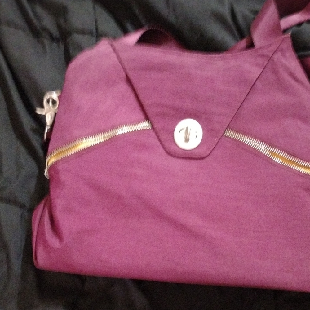 Baggallini Purple Shoulder Bag with Metallic Accents